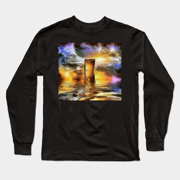 Doorway in cosmic space Long Sleeve T-Shirt by rolffimages